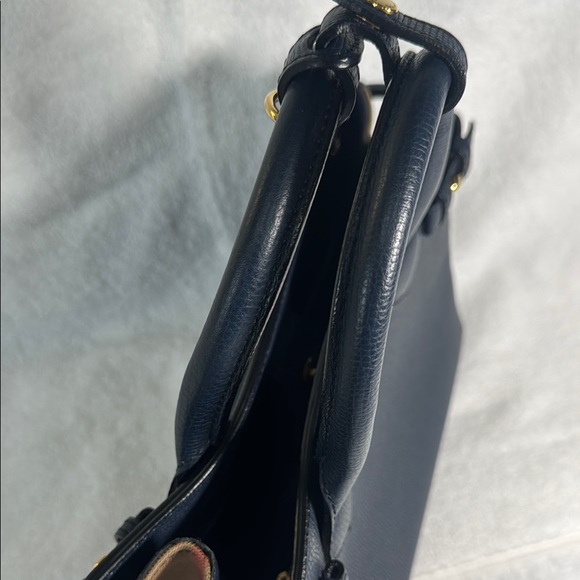 Burberry Navy Blue Leather Tote Bag - Picture 7 of 11